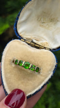 Load image into Gallery viewer, 2549: Vintage 9ct Gold Green Diopside Stacker/Hal Eternity Ring
