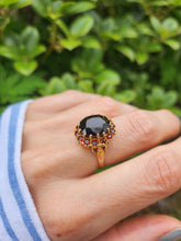 Load image into Gallery viewer, 0466: Vintage; Statement 9ct Gold Garnets Cluster Ring -From London 1974
