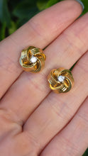 Load image into Gallery viewer, 2288 Vintage; Classic 18ct Gold  Diamonds (0.2ct) Knot Earrings- From 1971
