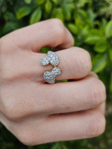 1284: Vintage: 9ct Gold Diamonds Dramatic Pave Set Cocktail Ring- sparkling beauty