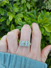 Load image into Gallery viewer, 0666: Vintage: 9ct Gold Peridots Diamonds Ring- gorgeous, sparkling eye candy
