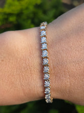 Load image into Gallery viewer, 2113: Vintage; 9ct Gold 36 Natural Diamonds Bracelet (18cm) - A sparkling beauty
