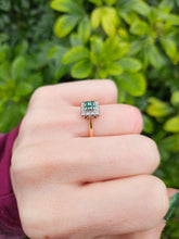 Load image into Gallery viewer, 0119: Vintage: 18ct Gold Emerald Diamonds Art Deco Style Ring- Date Mark 1965
