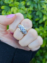 Load image into Gallery viewer, 0573: Vintage; 14ct Gold 13 Tanzanite 14 Diamonds Cocktail Ring- very fine example
