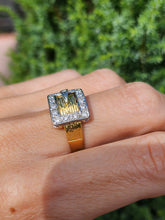 Load image into Gallery viewer, 6160: Vintage: 18ct Gold 17 Round Cut Diamonds Buckle Ring- From London 1974 (Copy)
