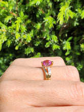 Load image into Gallery viewer, 1550: Vintage: 9ct Gold Round Cut Ruby Diamonds Cocktail Ring- Wow
