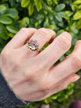 Load image into Gallery viewer, 0866: Vintage: Exquisite 9ct Gold Round Cut Ametrine Diamonds Cocktail Ring
