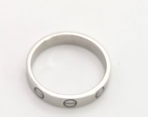 2364: Vintage: Cartier 18ct White Gold Love Ring Size 51- comes with box