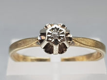 Load image into Gallery viewer, 1994: Vintage; (1979): 9ct Gold Brilliant cut Diamond Solitaire- 44 years old,- nice
