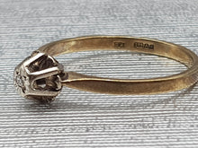 Load image into Gallery viewer, 1994: Vintage; (1979): 9ct Gold Brilliant cut Diamond Solitaire- 44 years old,- nice
