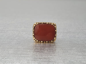 Vintage (1969) 9ct Gold Garnet Fob/Pendant/Charm- 54 year old nice weight