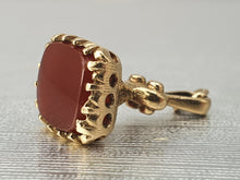 Load image into Gallery viewer, Vintage (1969) 9ct Gold Garnet Fob/Pendant/Charm- 54 year old nice weight
