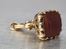 Load image into Gallery viewer, Vintage (1969) 9ct Gold Garnet Fob/Pendant/Charm- 54 year old nice weight
