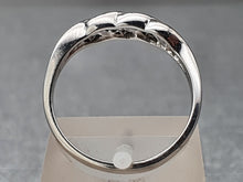 Load image into Gallery viewer, 2887: Vintage: 9ct White Gold 12 brilliant cut diamonds Wave Ring- crisp and sparkling
