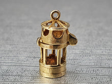 Load image into Gallery viewer, Vintage (1975) Heavy (2.9g) 9ct Gold Night Lantern Pendant/Charm- lovely detail
