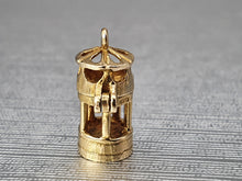 Load image into Gallery viewer, Vintage (1975) Heavy (2.9g) 9ct Gold Night Lantern Pendant/Charm- lovely detail
