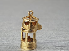 Load image into Gallery viewer, Vintage (1975) Heavy (2.9g) 9ct Gold Night Lantern Pendant/Charm- lovely detail
