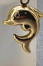 Load image into Gallery viewer, 1984:Vintage: Cute Dolphin Charm in 9ct Gold (1g) nice weight lovely condition
