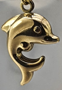 1984:Vintage: Cute Dolphin Charm in 9ct Gold (1g) nice weight lovely condition