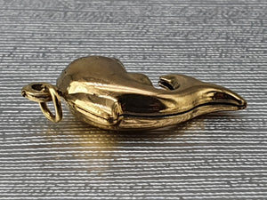 1984:Vintage: Cute Dolphin Charm in 9ct Gold (1g) nice weight lovely condition