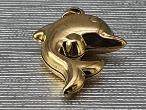 1984:Vintage: Cute Dolphin Charm in 9ct Gold (1g) nice weight lovely condition