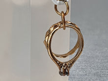 Load image into Gallery viewer, Vintage: 9ct Gold &quot;Wedding &amp; Engagement Rings&quot; Charm - Simulated Diamond - simply delightful
