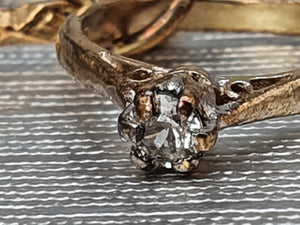 Vintage: 9ct Gold "Wedding & Engagement Rings" Charm - Simulated Diamond - simply delightful