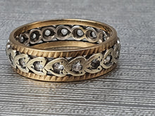 Load image into Gallery viewer, 3635: Vintage: 9ct Mixed Gold White Topaz Full Eternity Ring -fine example
