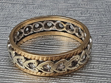 Load image into Gallery viewer, 3635: Vintage: 9ct Mixed Gold White Topaz Full Eternity Ring -fine example
