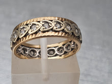 Load image into Gallery viewer, 3635: Vintage: 9ct Mixed Gold White Topaz Full Eternity Ring -fine example
