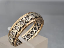 Load image into Gallery viewer, 3635: Vintage: 9ct Mixed Gold White Topaz Full Eternity Ring -fine example
