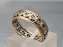 Load image into Gallery viewer, 3635: Vintage: 9ct Mixed Gold White Topaz Full Eternity Ring -fine example
