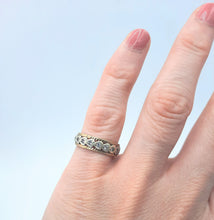 Load image into Gallery viewer, 3635: Vintage: 9ct Mixed Gold White Topaz Full Eternity Ring -fine example
