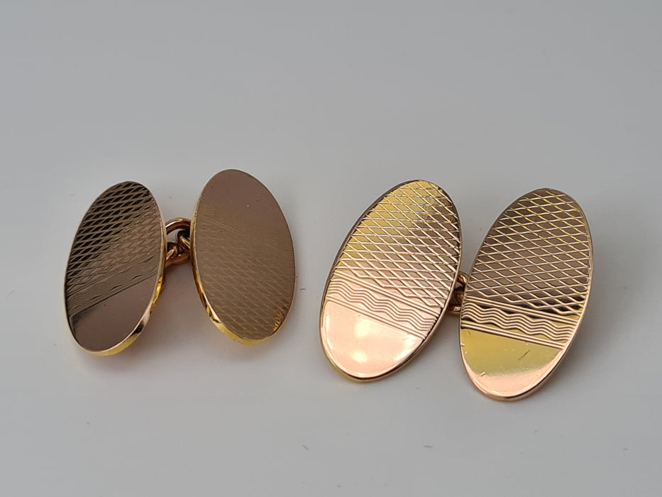 Gemelos antiguos (1936) de oro rosa de 9 quilates - 86 años - Estado fabuloso