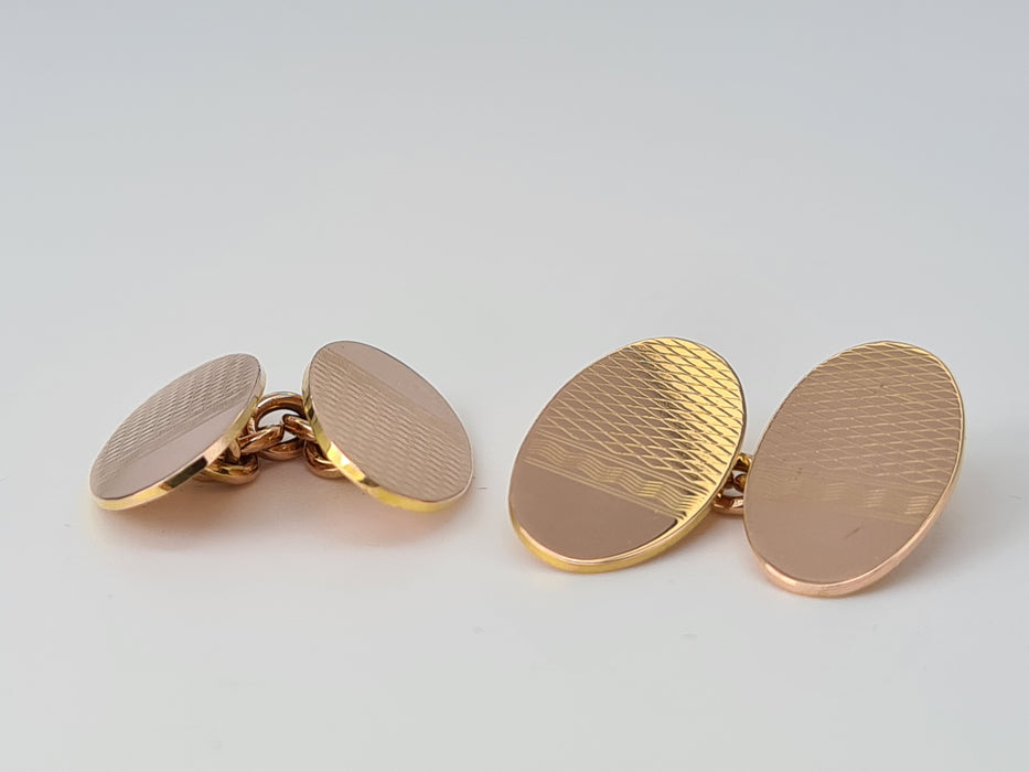 Gemelos antiguos (1936) de oro rosa de 9 quilates - 86 años - Estado fabuloso