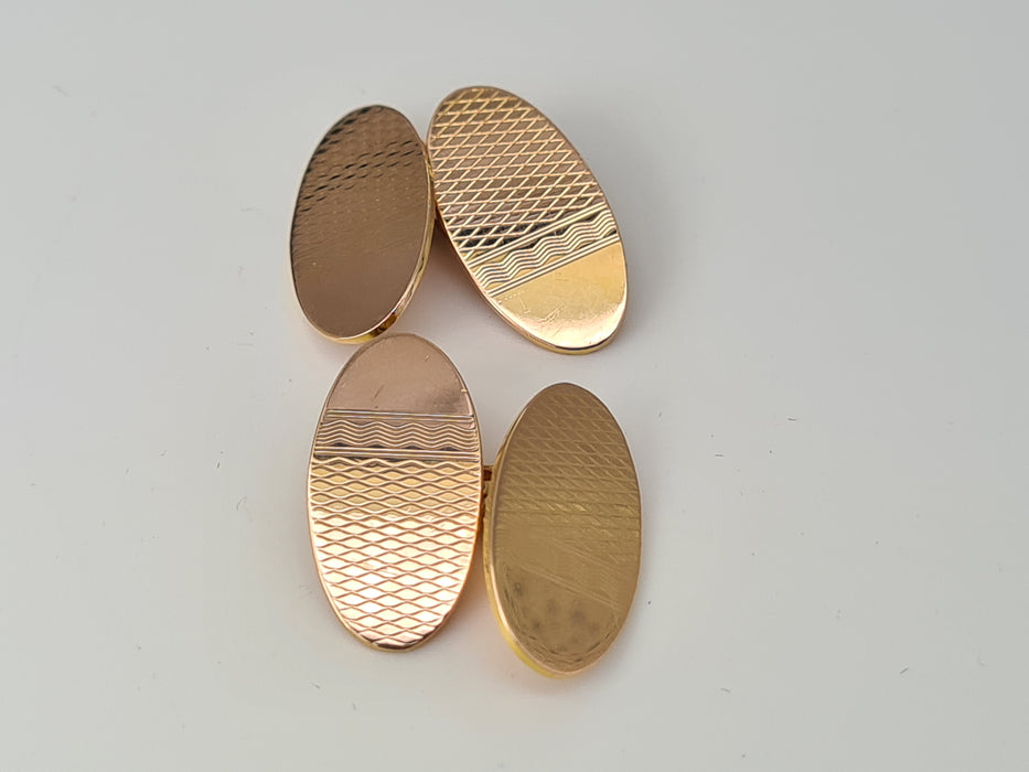 Gemelos antiguos (1936) de oro rosa de 9 quilates - 86 años - Estado fabuloso