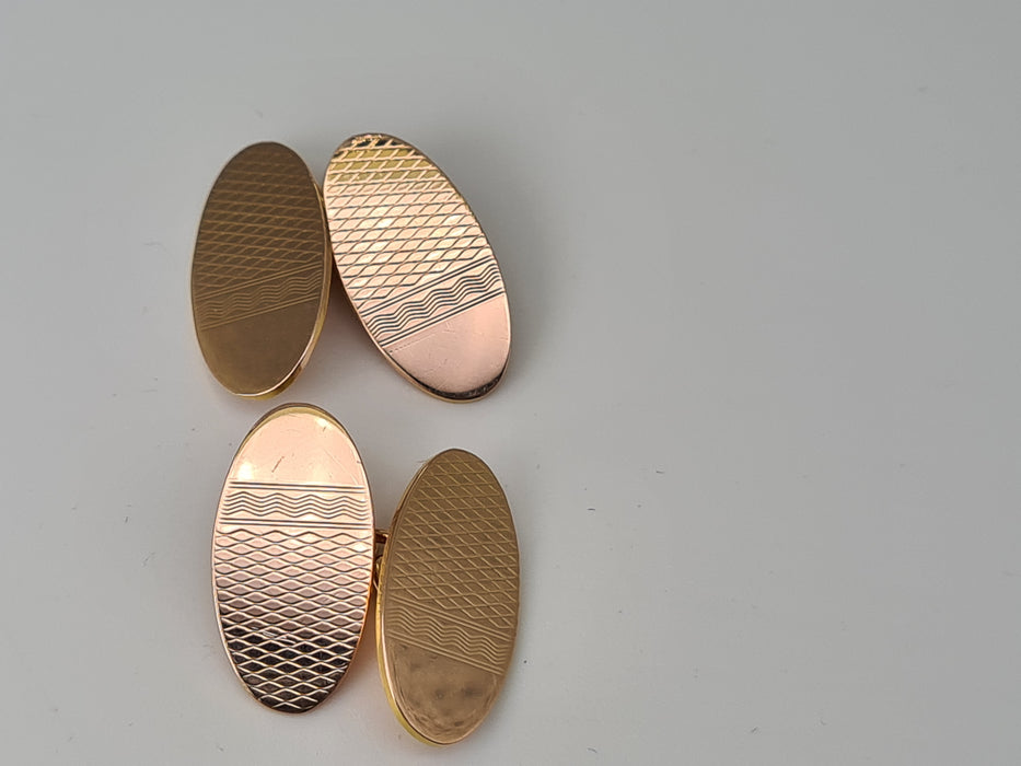 Gemelos antiguos (1936) de oro rosa de 9 quilates - 86 años - Estado fabuloso