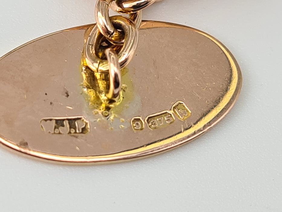 Gemelos antiguos (1936) de oro rosa de 9 quilates - 86 años - Estado fabuloso