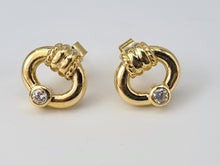 Load image into Gallery viewer, 5099: Vintage: 18ct Gold Brilliant Cut diamond Stud Earrings - Nice weight (3.3grams)
