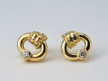 Load image into Gallery viewer, 5099: Vintage: 18ct Gold Brilliant Cut diamond Stud Earrings - Nice weight (3.3grams)
