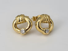 Load image into Gallery viewer, 5099: Vintage: 18ct Gold Brilliant Cut diamond Stud Earrings - Nice weight (3.3grams)
