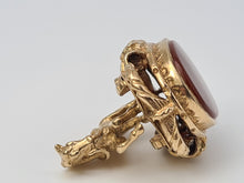 Load image into Gallery viewer, 6005 Vintage (1967)  9ct Gold Red Onyx Horse Pendant/Fob – 16 grams- 58 years old
