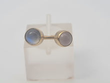 Load image into Gallery viewer, 4676: Antique: 9ct Gold Arts &amp; Crafts Moonstones Ring- rare find
