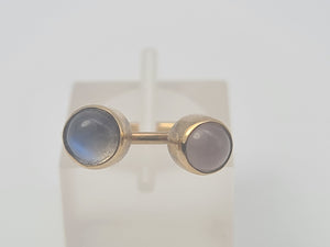 4676: Antique: 9ct Gold Arts & Crafts Moonstones Ring- rare find