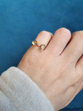 Load image into Gallery viewer, 4676: Antique: 9ct Gold Arts &amp; Crafts Moonstones Ring- rare find
