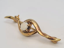 Load image into Gallery viewer, 4879: Vintage: Neat &amp; Petite cabochon White Opal Pin Brooch- excellent
