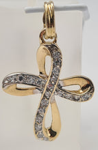 Load image into Gallery viewer, 4955: Vintage: 9ct Gold Simulated Diamonds Cross Pendant- lovely
